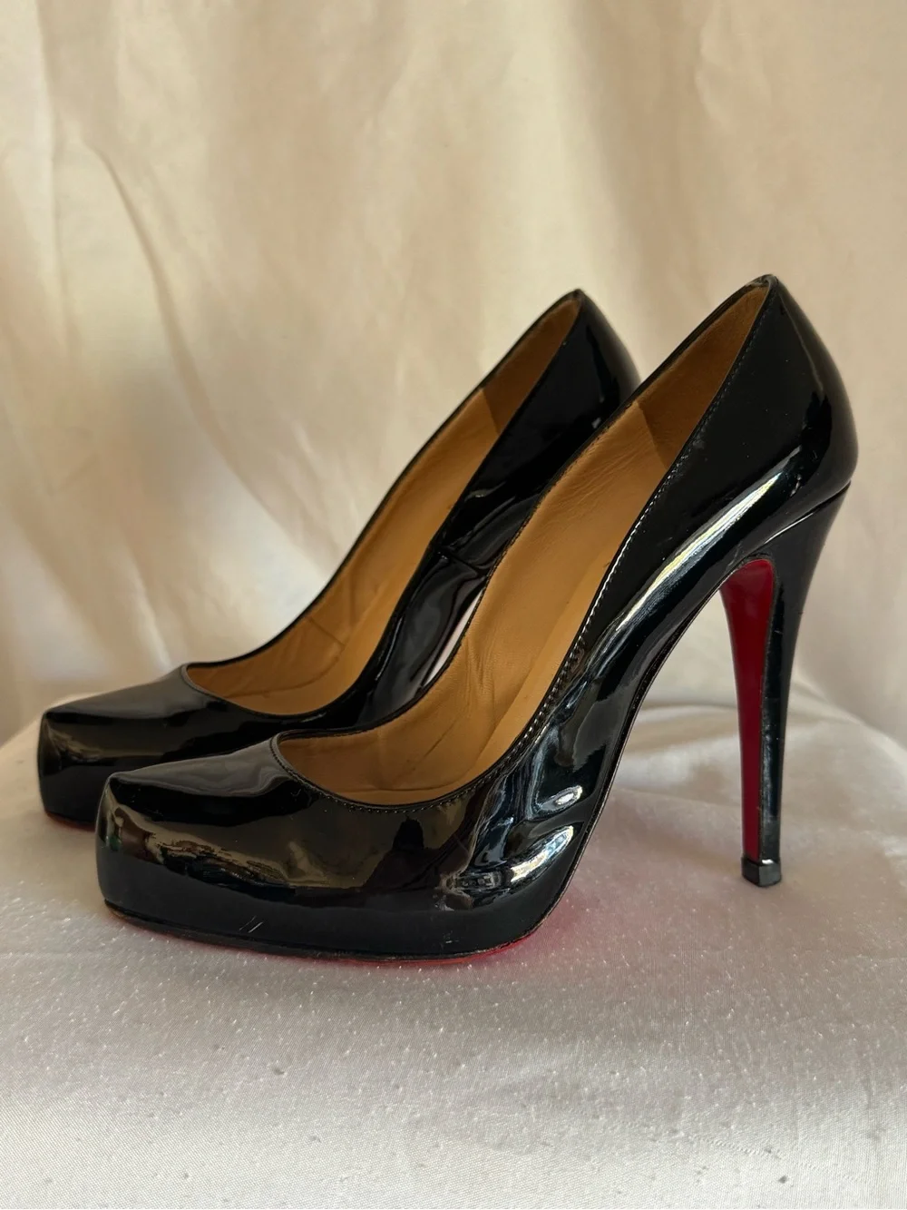 Christian Louboutin Black Patent Pointed Toe Stiletto Pumps